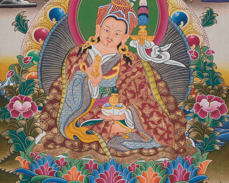 Beautifully Hand-Painted Guru Rinpoche Thangka | Guru Padmasambhava