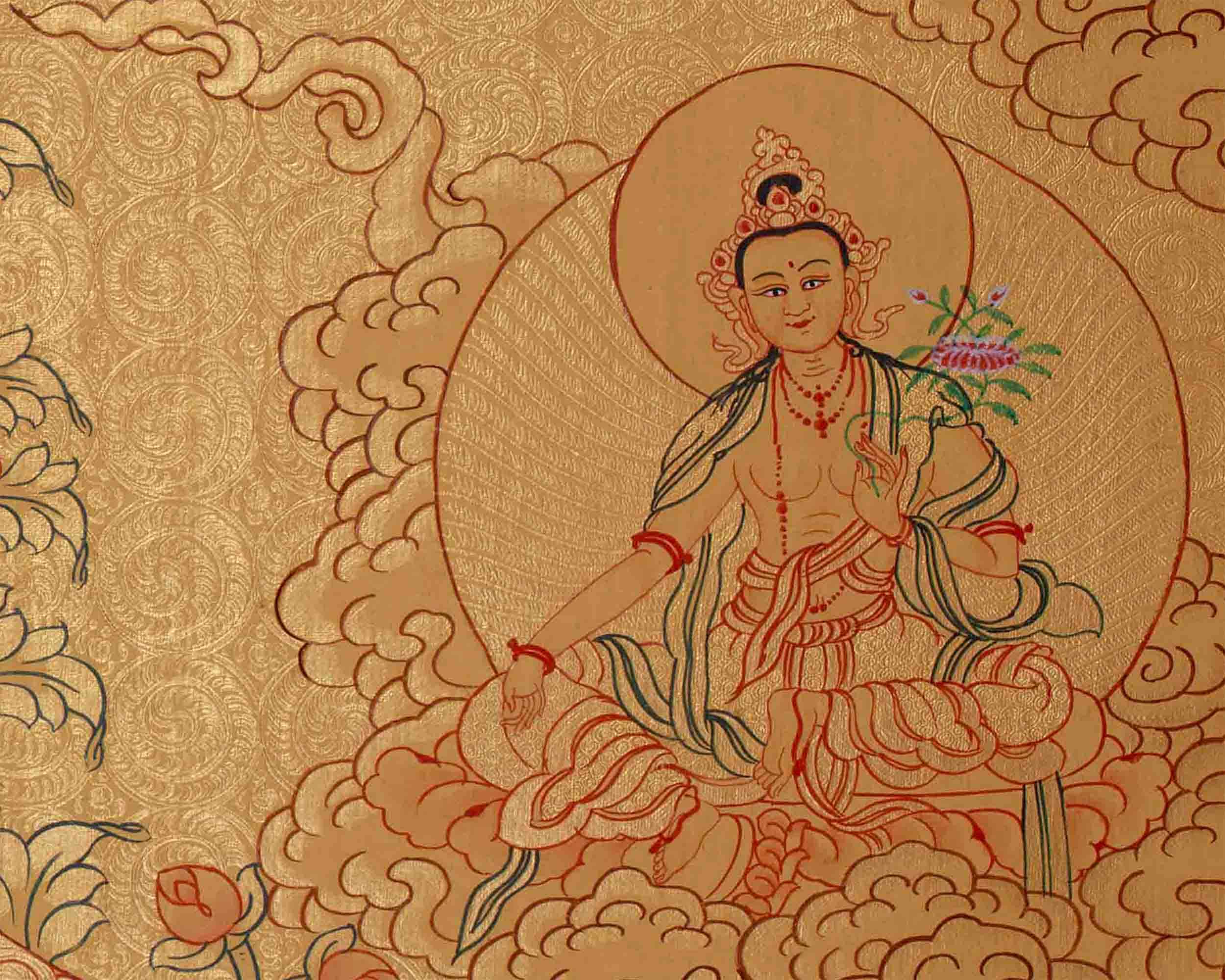 Gold Style Lokeshvara Thangka | 1000 Armed Chenresig Avalokiteshvara Painting