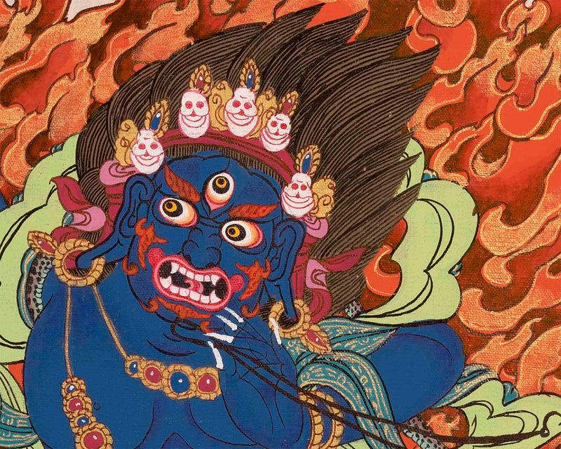 Original Hand-Painted Vajrapani Thangka | Fierce Protector |