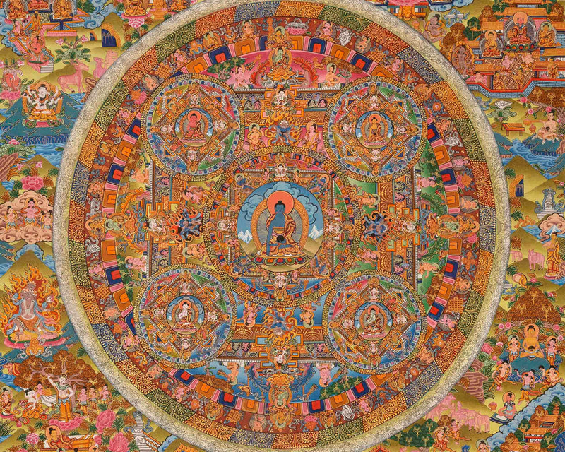 Medicine Buddha Mandala | Tibetan Buddhist Art | Healing and Wellness Symbol |