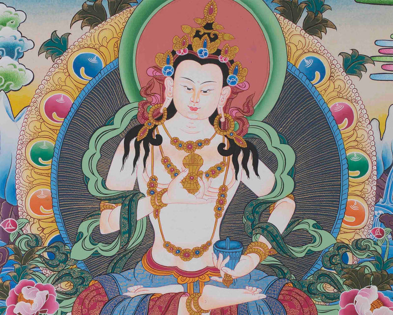 Traditional Vajrasattva Thangka | Dorje Sempa Thangka