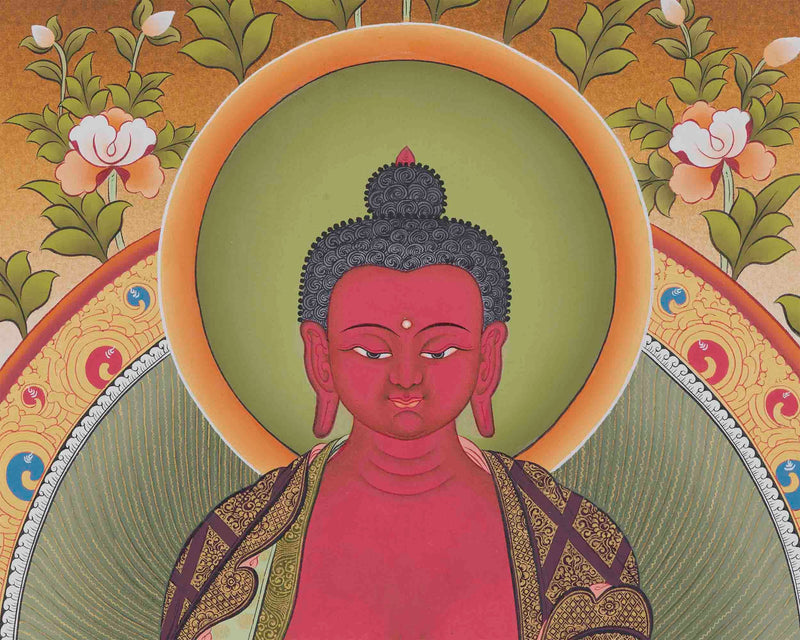 Amitabha Buddha Thangka Painting | Pure Land Deity | Red Buddha