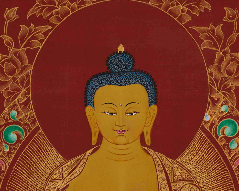 Shakyamuni Buddha on Red Background | Gautama Buddha