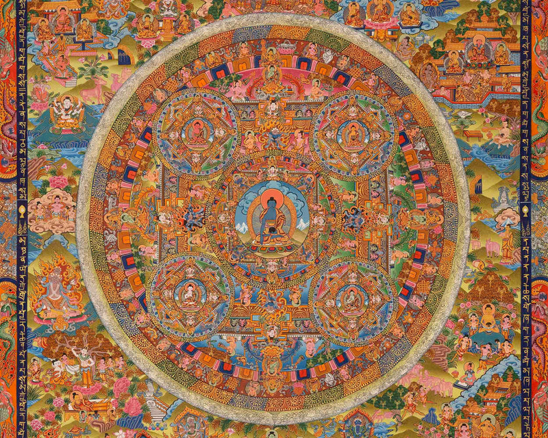 Medicine Buddha Mandala | Tibetan Buddhist Art | Healing and Wellness Symbol |