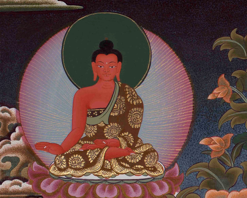 Medicine Buddha Feature With Seven Buddhas | Bhaisajyaguru Thangka