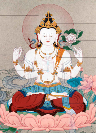 Chenrezig's Four Arms of Compassion | Avalokiteshvara Thangka | Sacred Meditative Art