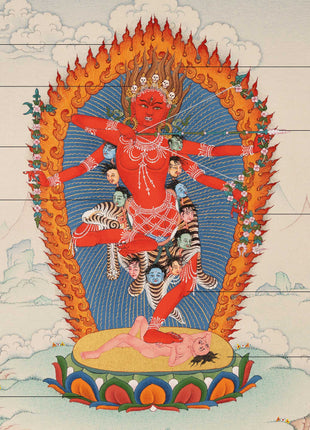 Hand-Painted Himalayan Thangka For Kurukulla Mantra Pratice | Traditional Tibetan Dakini Art
