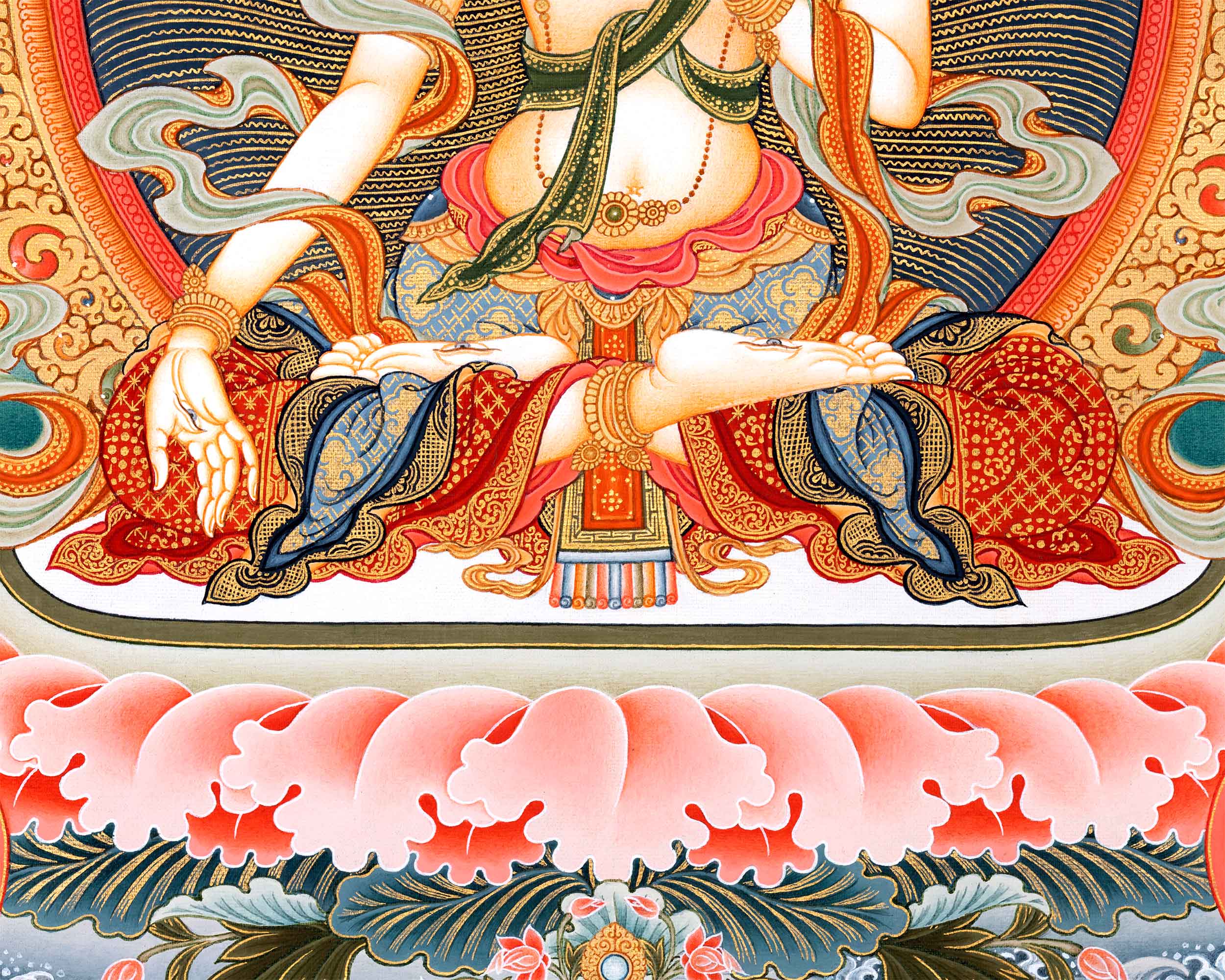 Mother White Tara Canvas Print | Tibetan Buddhist Print | Embrace the Enlightened Beauty