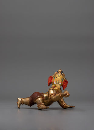 Sacred Ganesh Statue | Gold-Plated for Spiritual and Decorative Appea