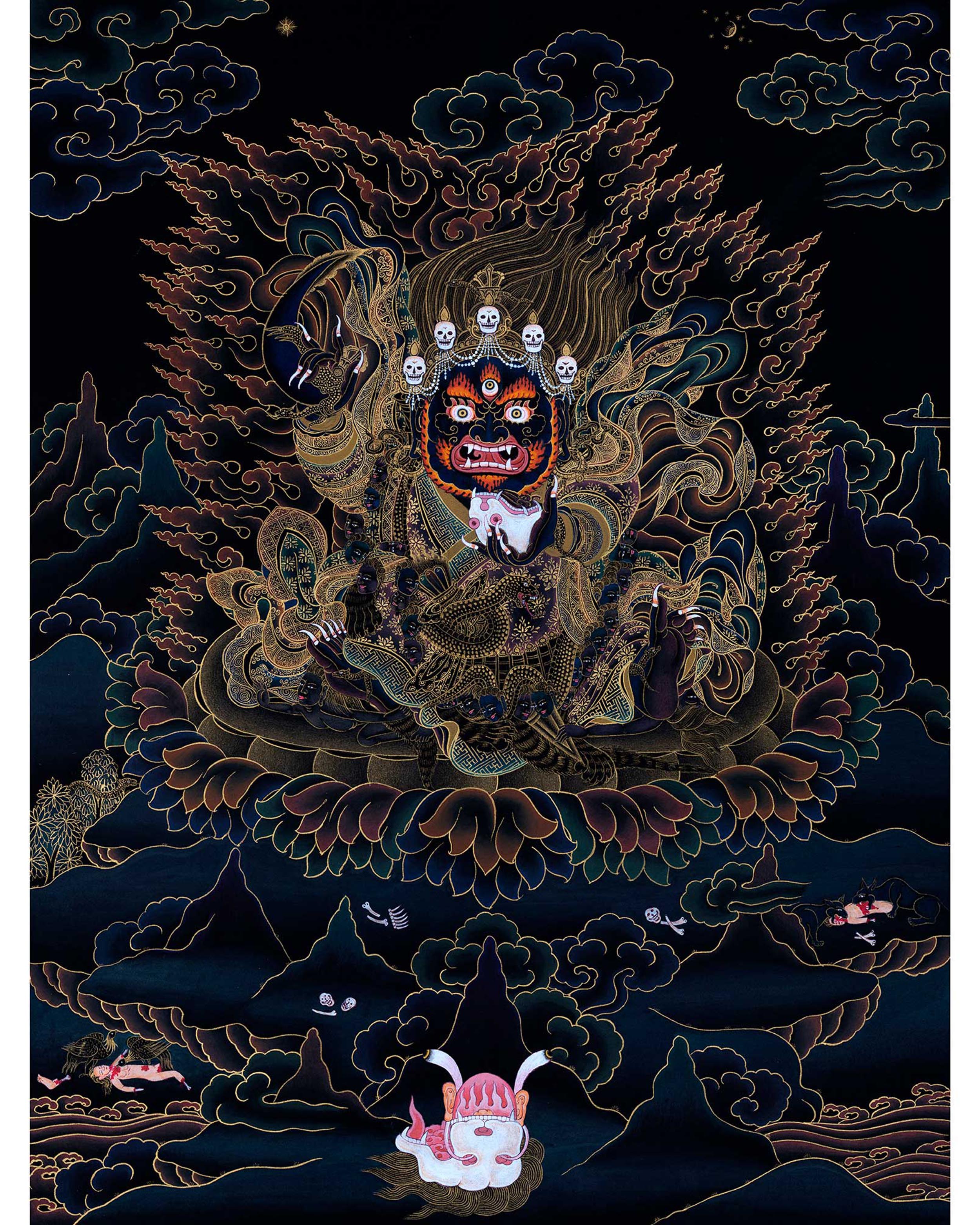 Bernagchen Mahakala Thangka | Traditionally Hand Painted Art