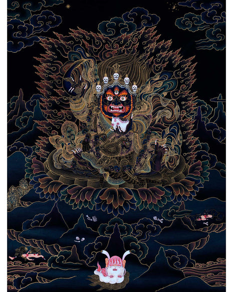 Bernagchen Mahakala Thangka | Traditionally Hand Painted Art
