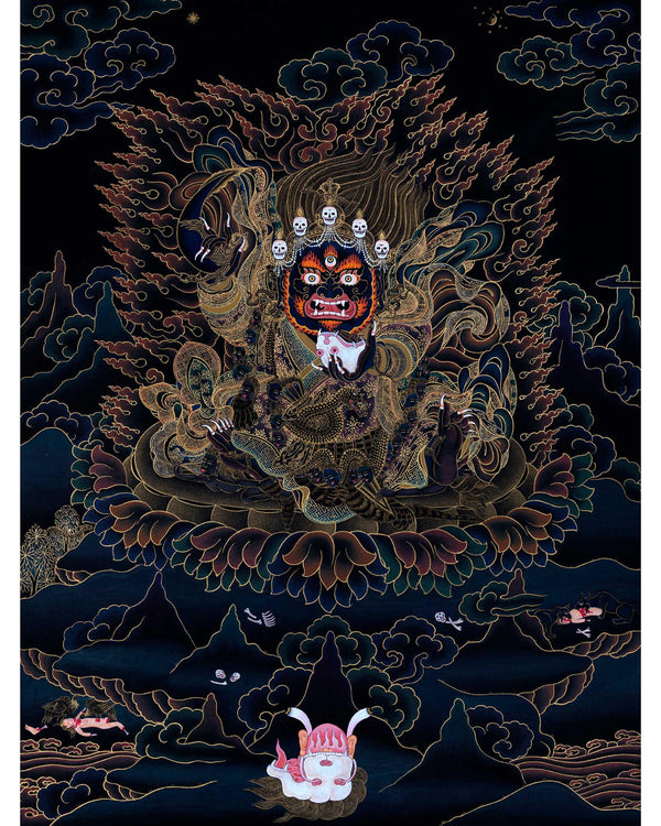 Bernagchen Mahakala Thangka | Traditionally Hand Painted Art