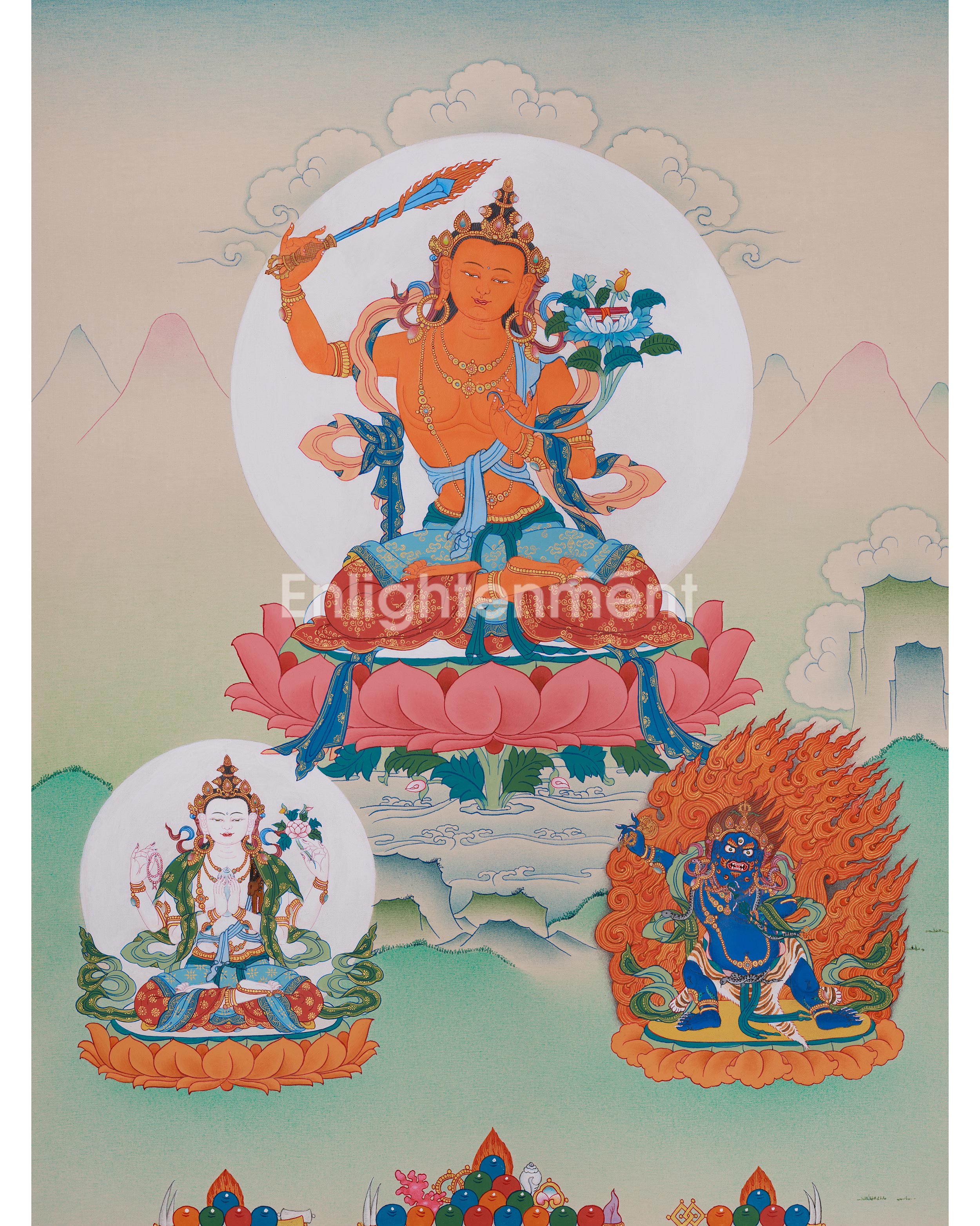 manjushri-with-chenrezig-and-vajrapani