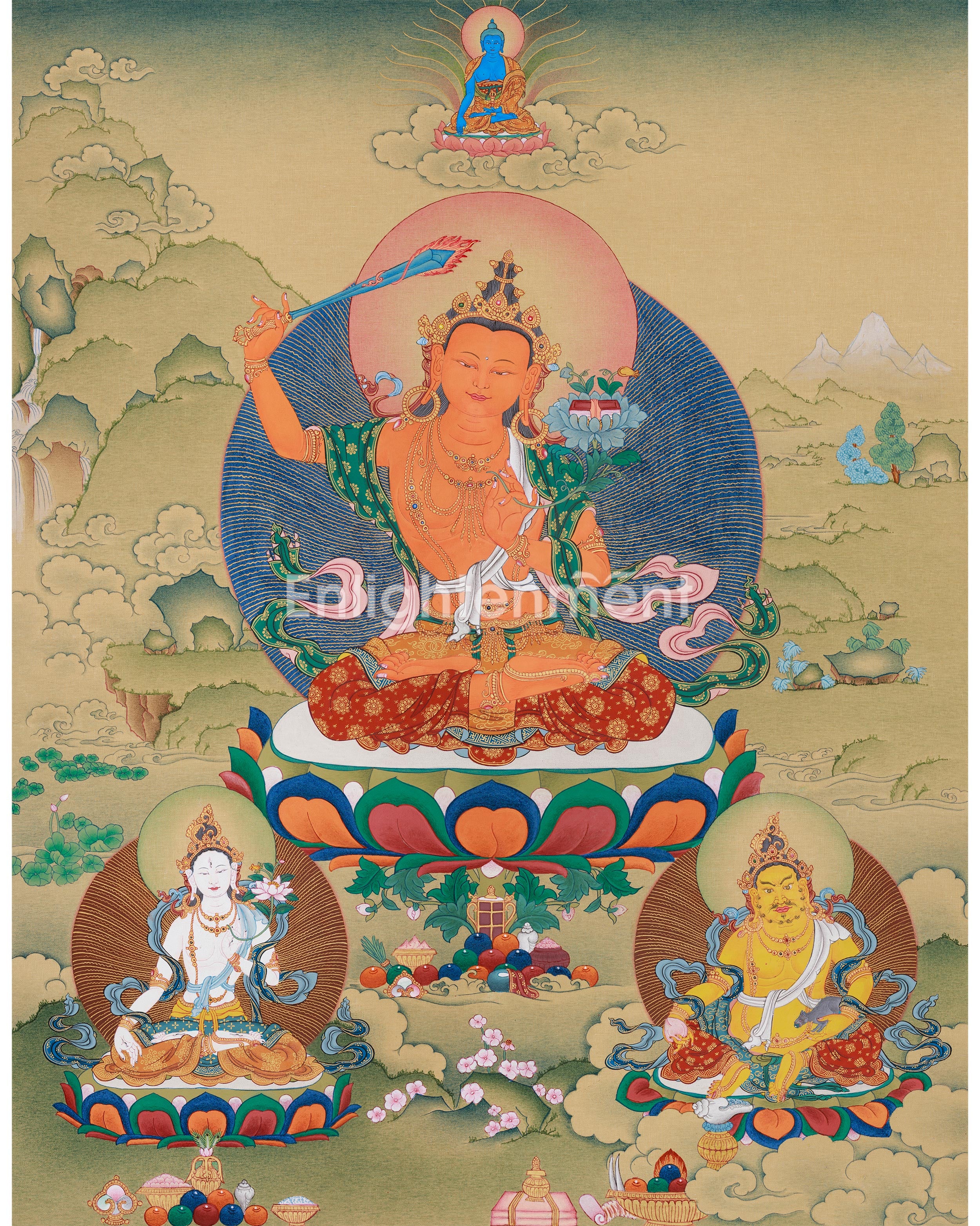 manjushri-with-white-tara-dzambhala-and-mitrupa