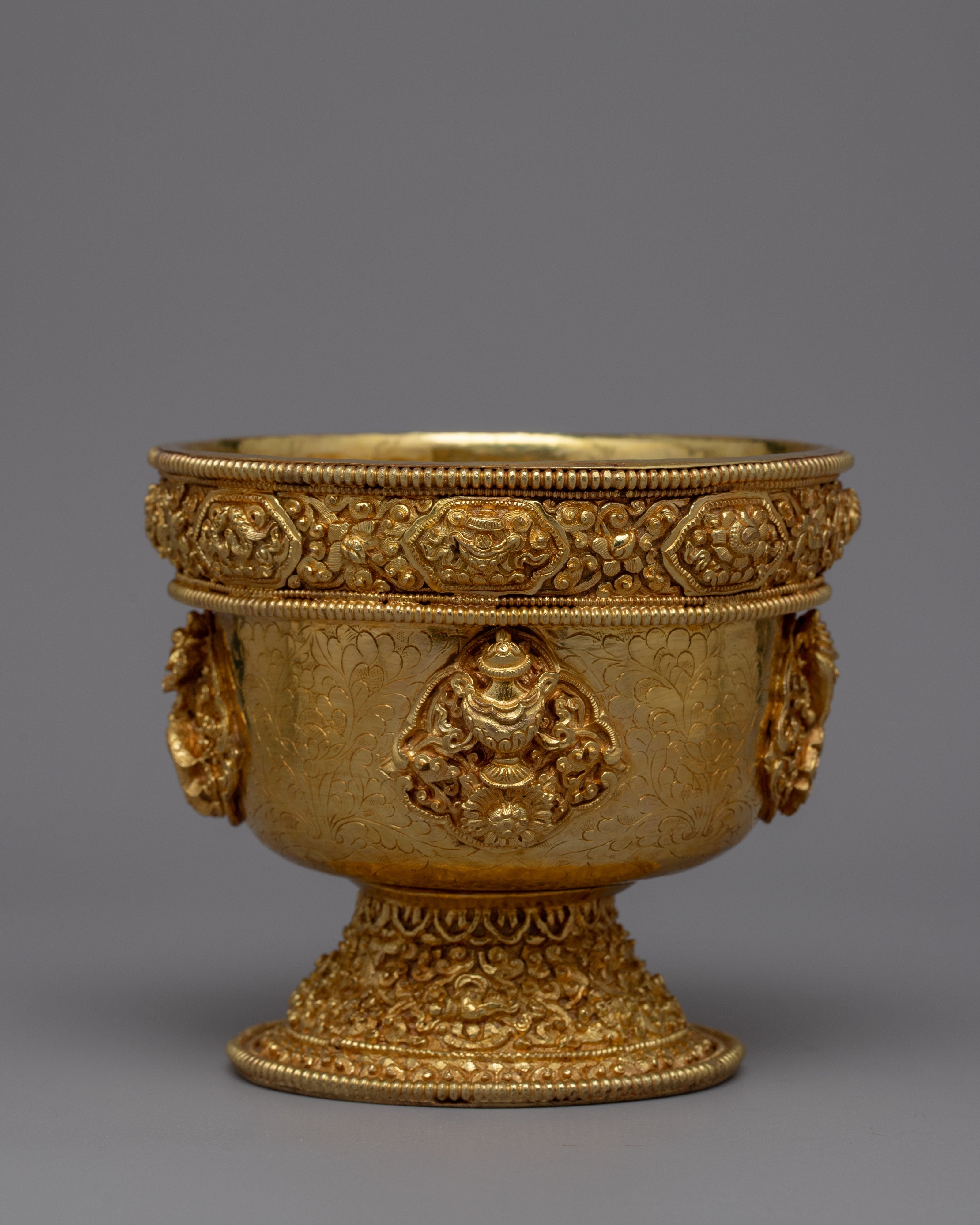 Copper Offering Bowl Set | Handcrafted Ritual Vessels for Buddhist Spiritual Offerings