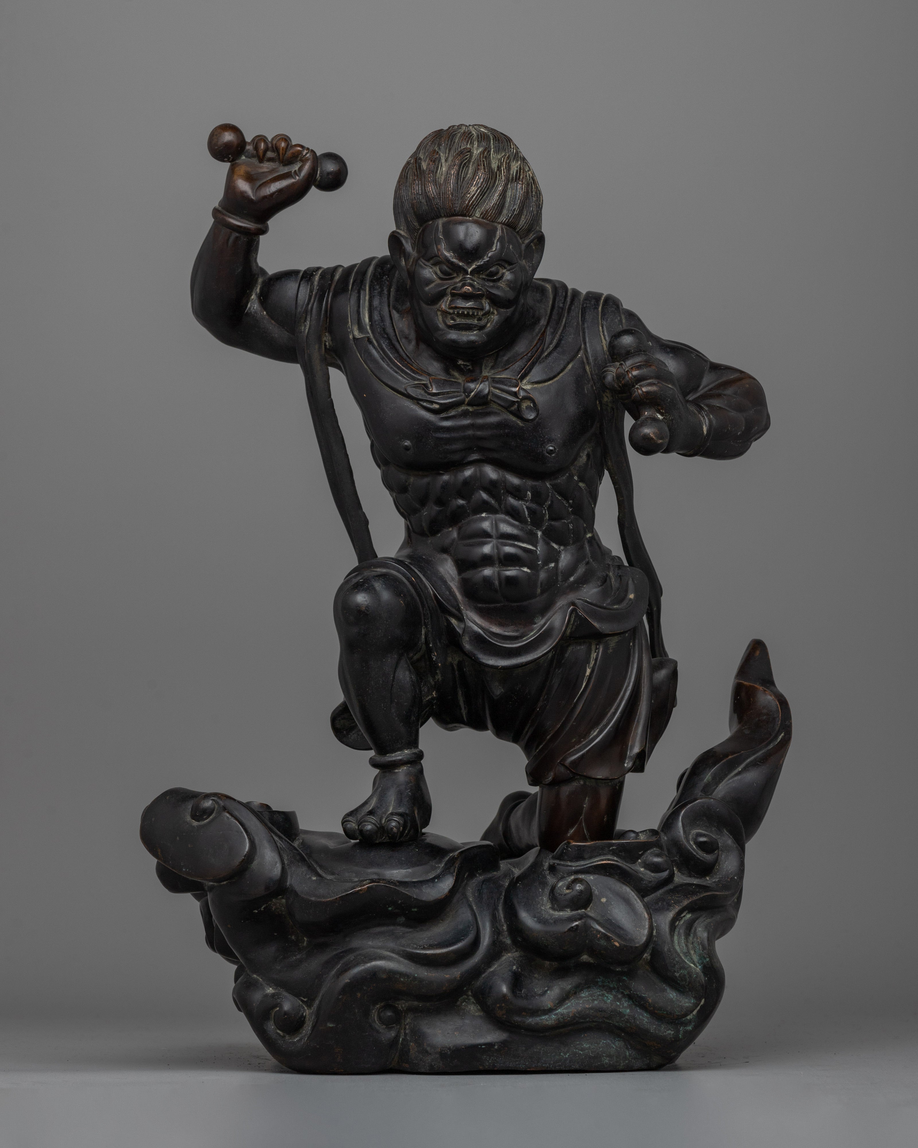 Raijin Statue Architectural Carving Of The Thunder God (Raijin)