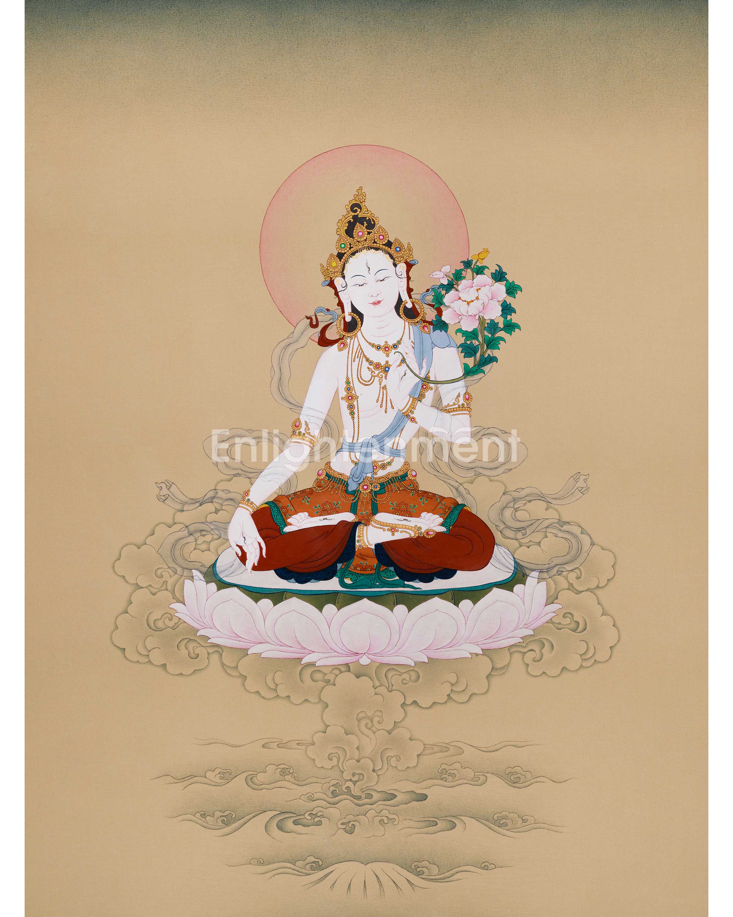 seven-eyed goddess, white tara thangka