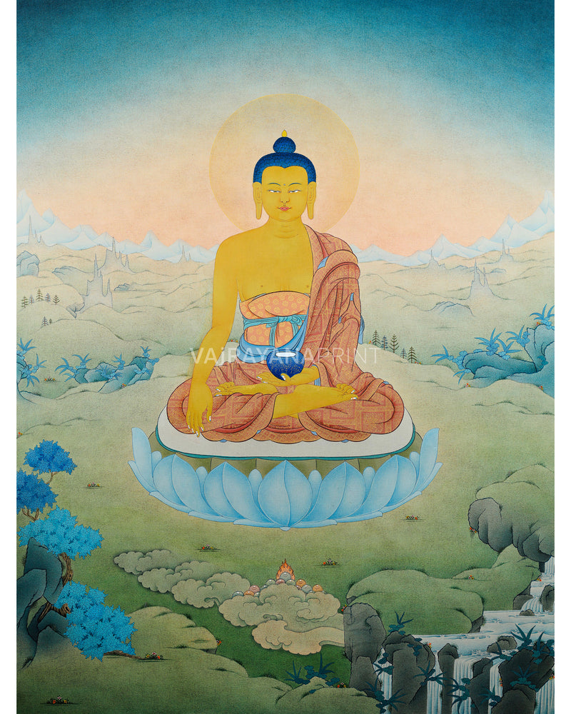 Shakyamuni Buddha High-Quality Giclee Print | Vibrant Buddha Canvas Print | Religious Fine Art