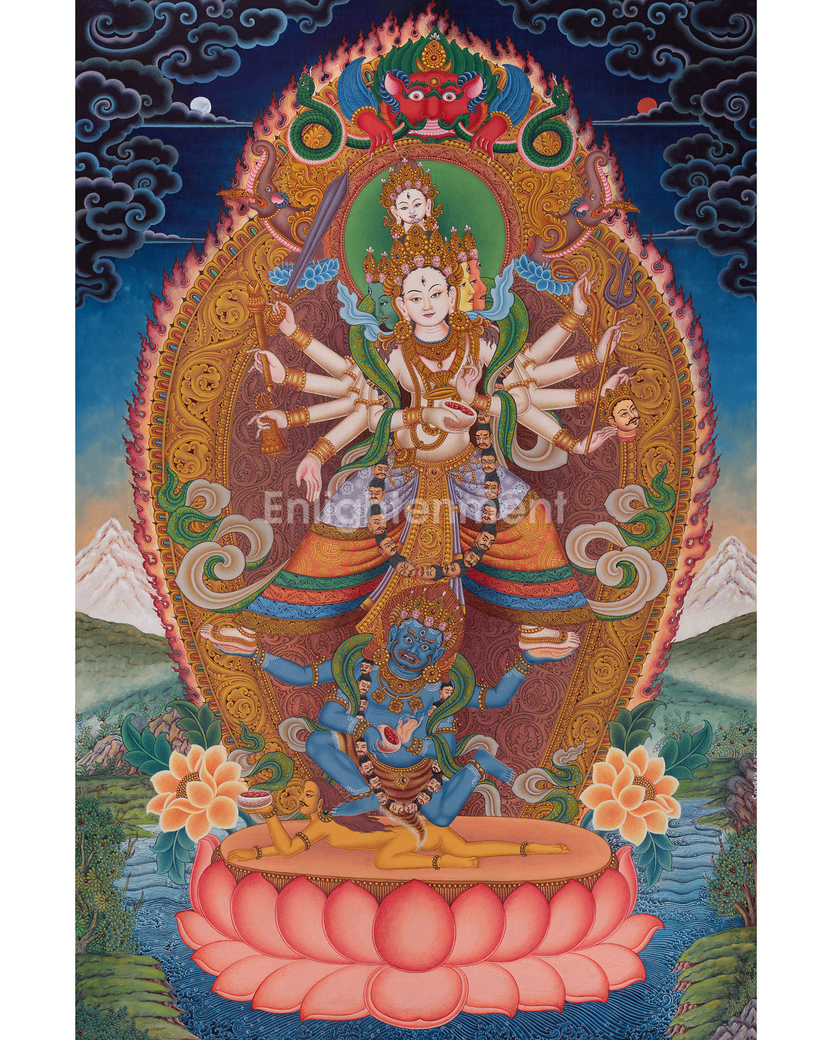 Siddhi Lakshmi Thangka | Powerful Protective Deity of Newar Tradition