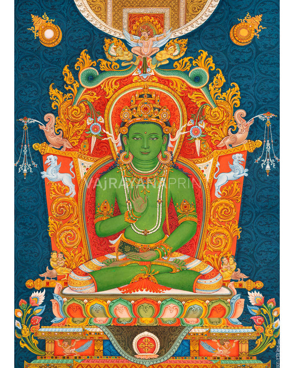 Amoghasiddhi The Buddha of Unfailing Power Print | Traditional Tibetan Poster For Room Decor