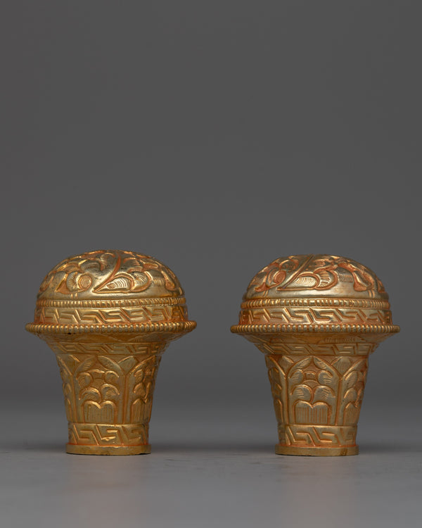 Gold plated Thangka Brocade Knob