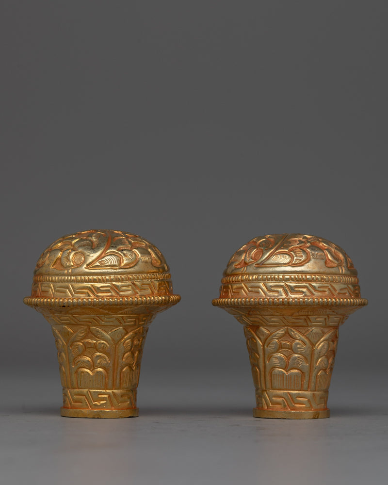 Gold plated Thangka Brocade Knob