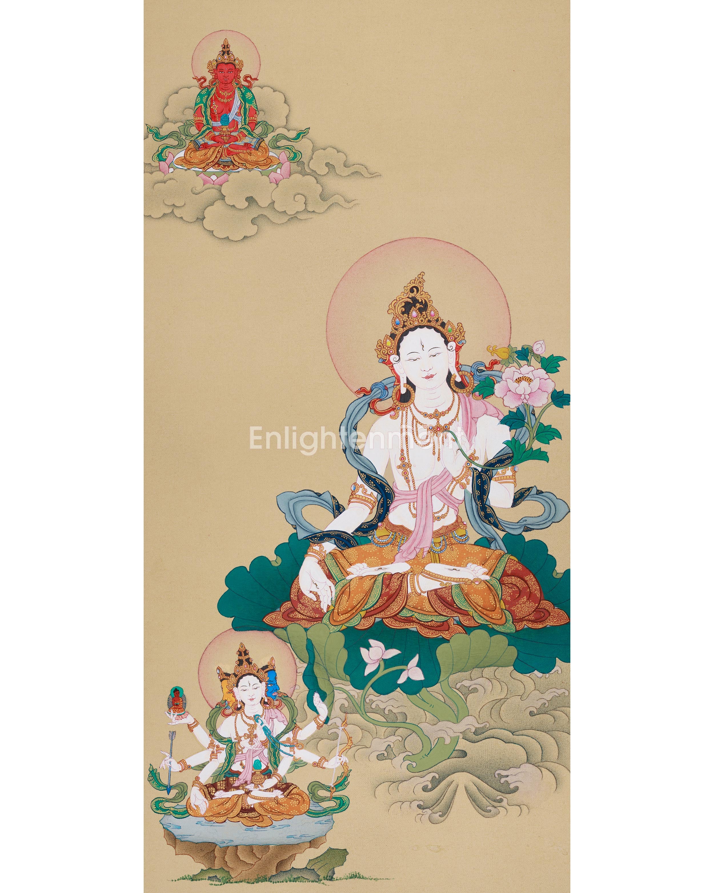 thangka-of-white-tara-amitayus-and-namgyalma