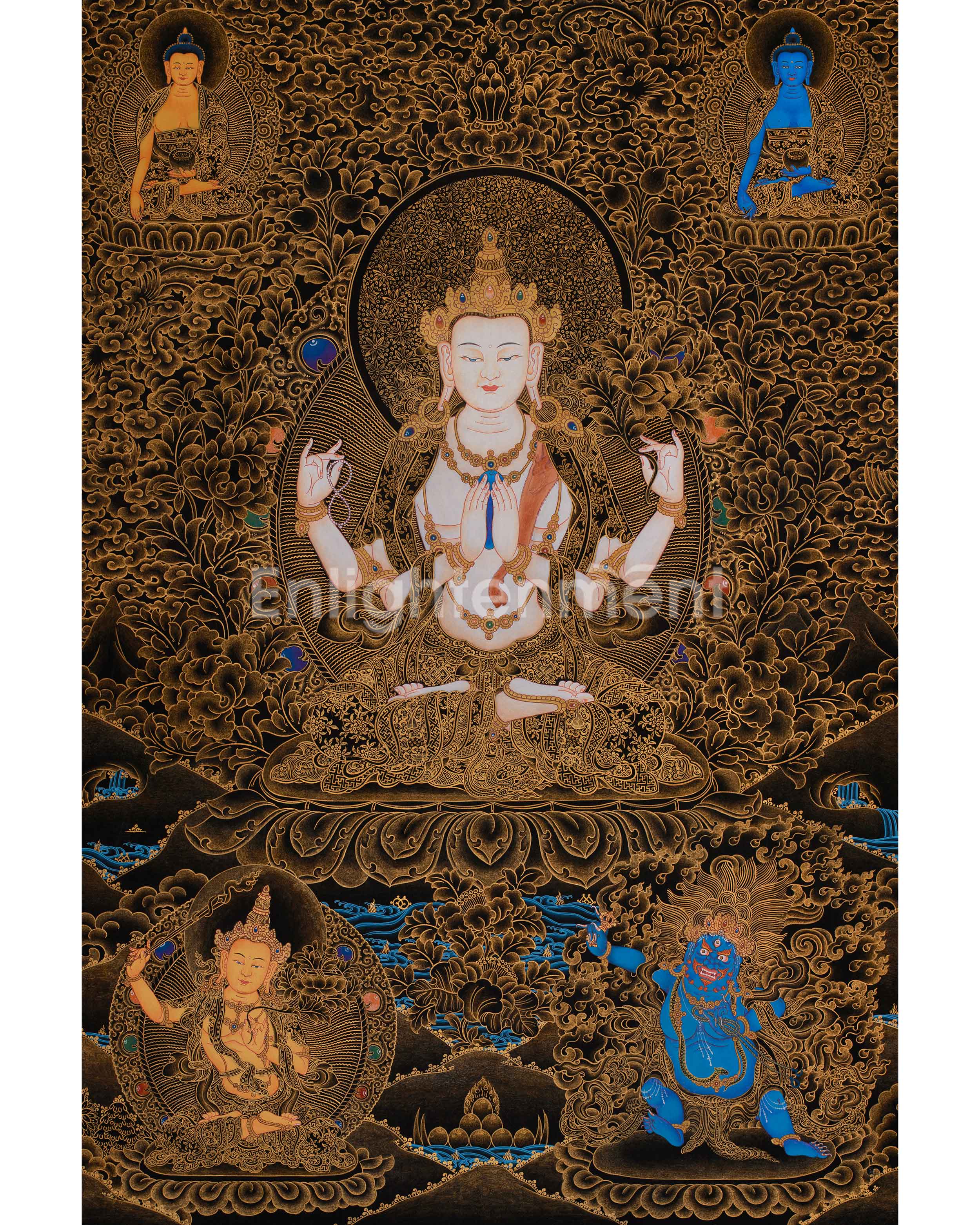 tibetan-four-armed-chenrezig-thangka