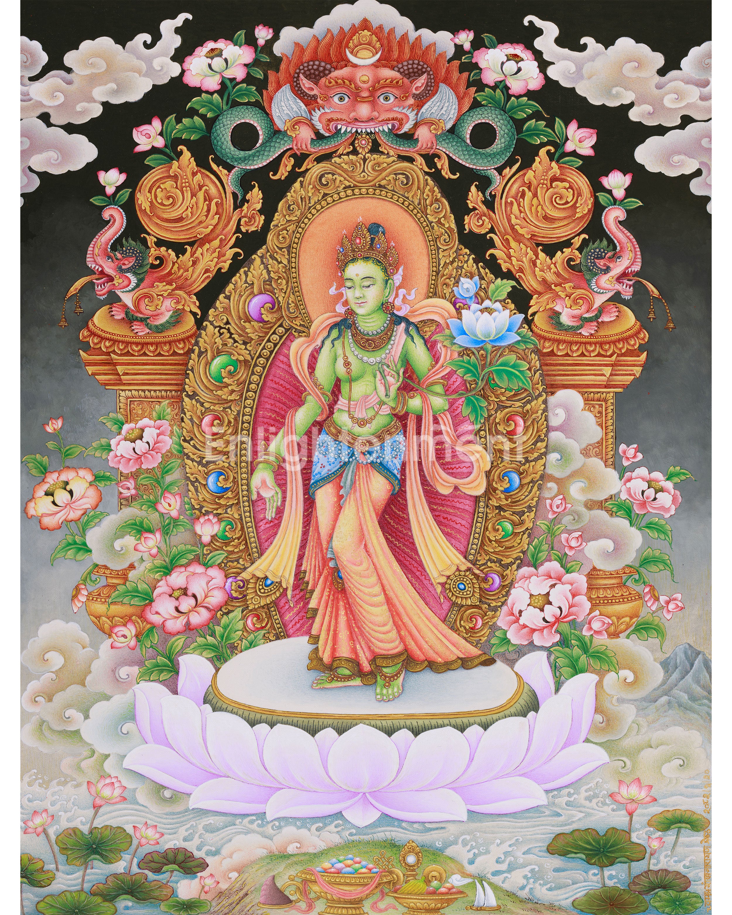 tibetan-goddess-standing-green-tara