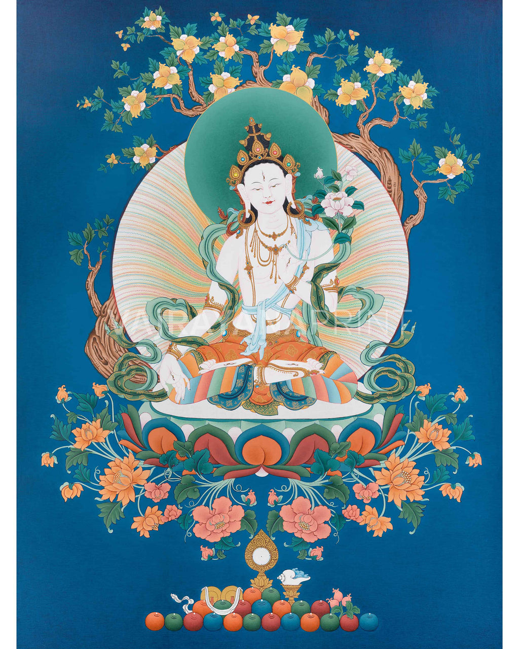 High Quality Tibetan Goddess White Tara Print Buddhist Deity Of Heal High Quality Tibetan Goddess White Tara Print Buddhist Deity Of Heal