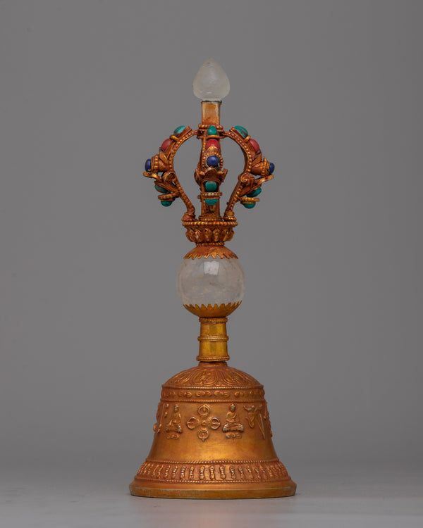 Vajra Handled Bell | Handmade Bell with Vajra Handles for Strength and Divine Protection