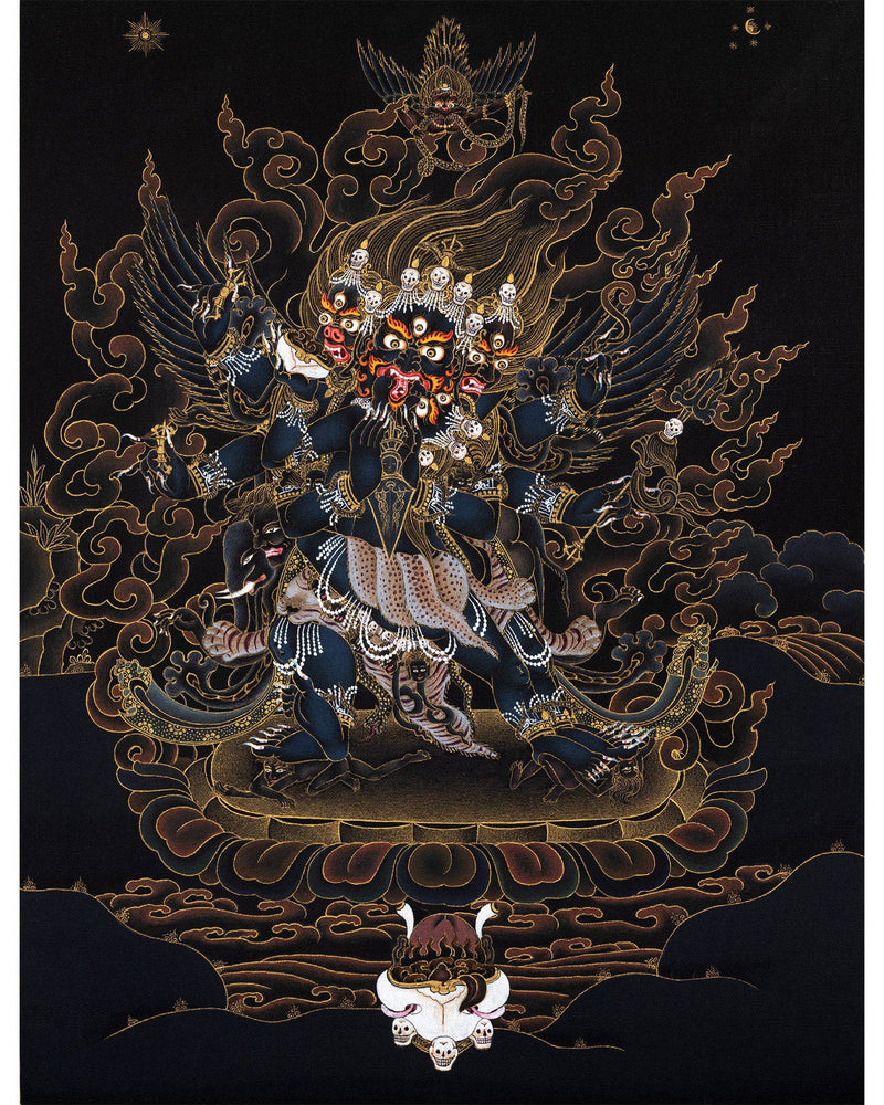 Vajrakilaya Thangka | Dorje Phurba  | 24K Gold Tibetan Yidam Art