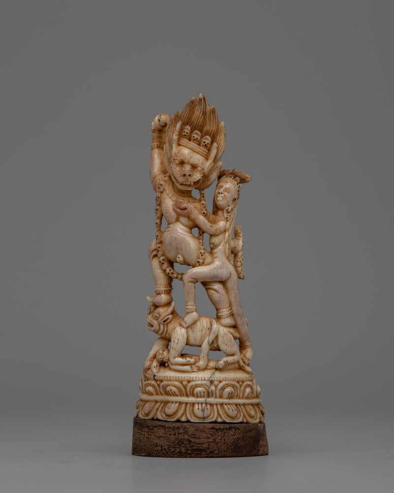 Buddhist Deity Yamantaka With Consort Yami Statue