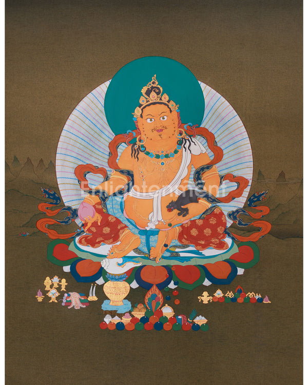 yellow-jambhala-thangka