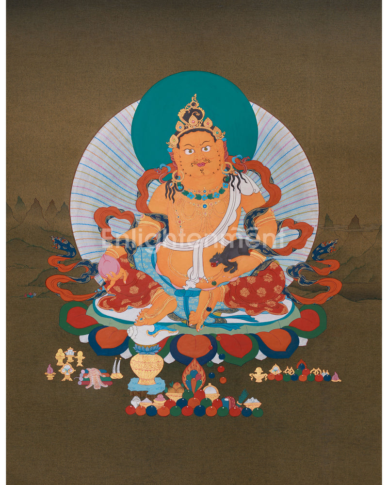 yellow-jambhala-thangka