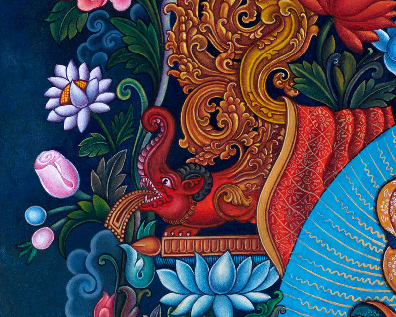 Traditional Nepali Pauba Print Of Avalokitesvara Bodhisattva | The Bodhisattva Of Compassion Chenrezig Print