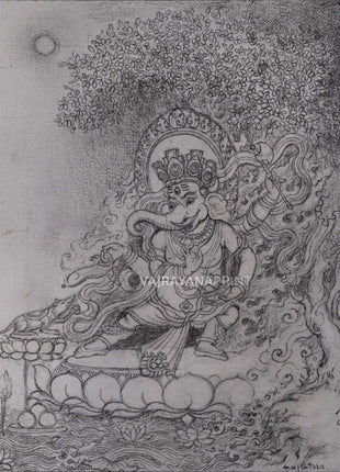 Canvas Drawing Of Ganesha High-Quality Print 