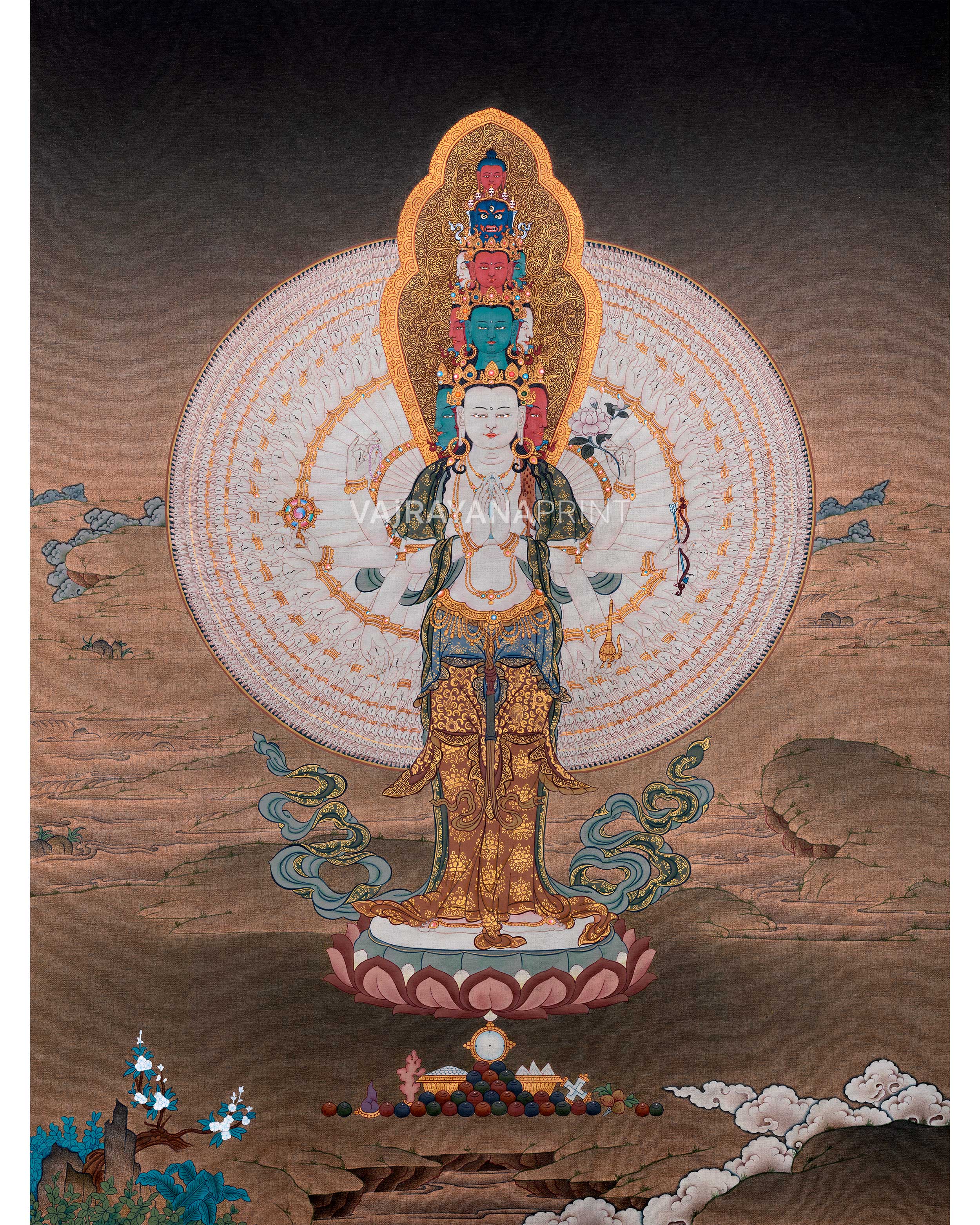1000 armed avalokiteshvara thangka