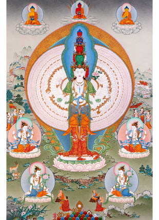 1000 Armed Chenrezig Avalokiteshvara Thangka