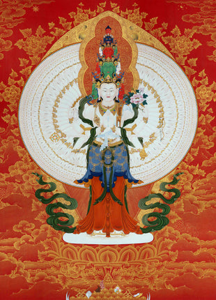 1000 Armed Chenrezig Thangka | Handpainted Buddhist Artwork