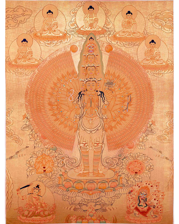 1000 Armed Avalokiteshvara Thangka Art | Tibetan Buddhist Painting