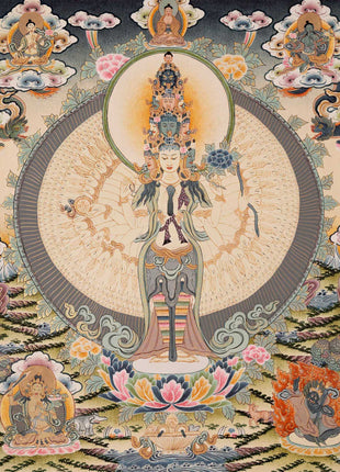 1000 Armed Avalokiteshvara | Chenresig Thangka | Religious Artwork