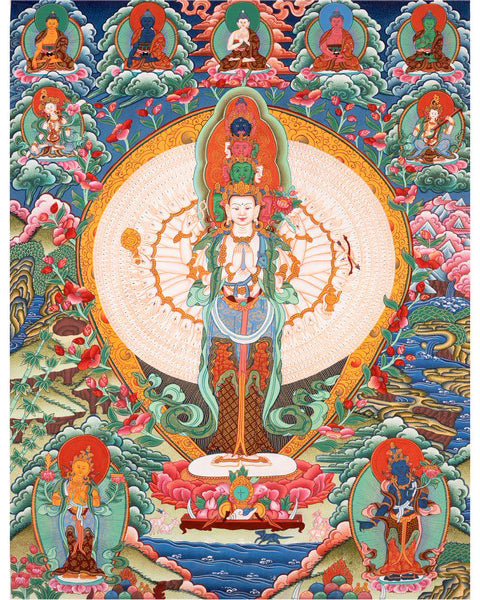 1000 Armed Avalokiteshvara | Chenrezig Thangka Art