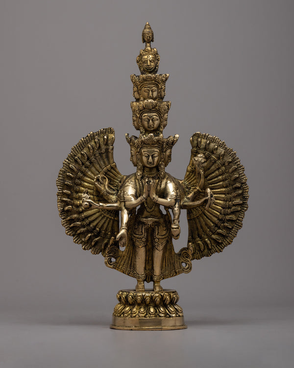 1000 Armed Chenrezig Brass Statue | Bodhisattva of Compassion