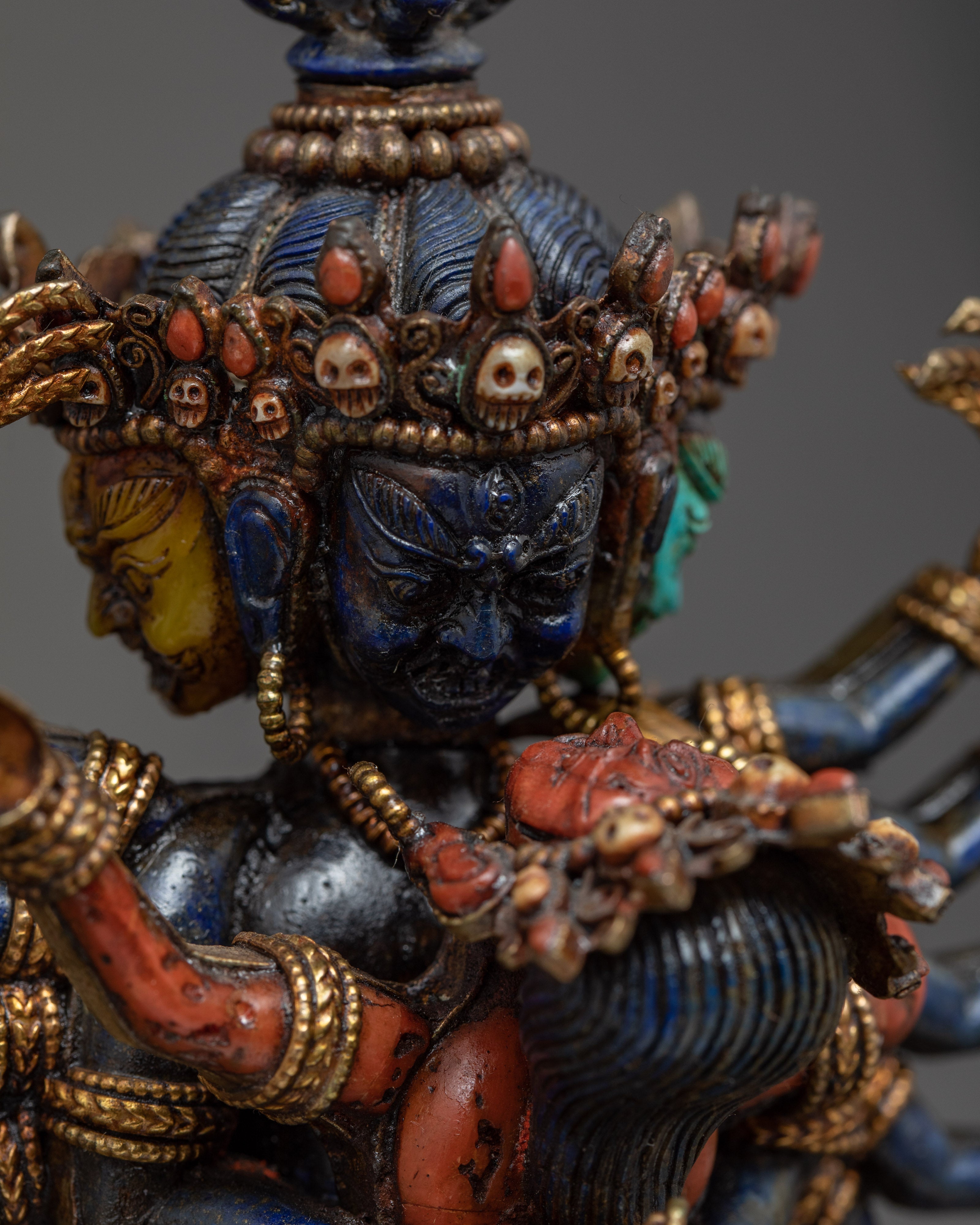 Chakrasamvara Statue Base | 3D Copper Statue Display Stand for Home Decor | Nepali Art