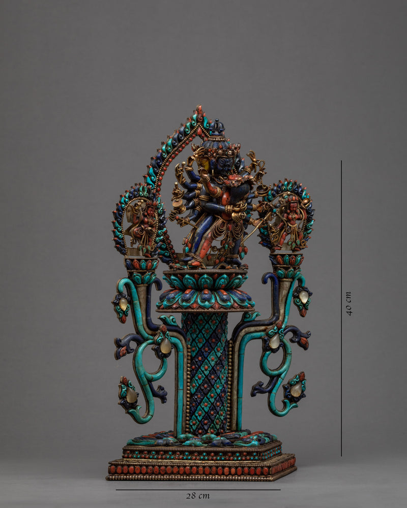 Chakrasamvara Statue Base | 3D Copper Statue Display Stand for Home Decor | Nepali Art