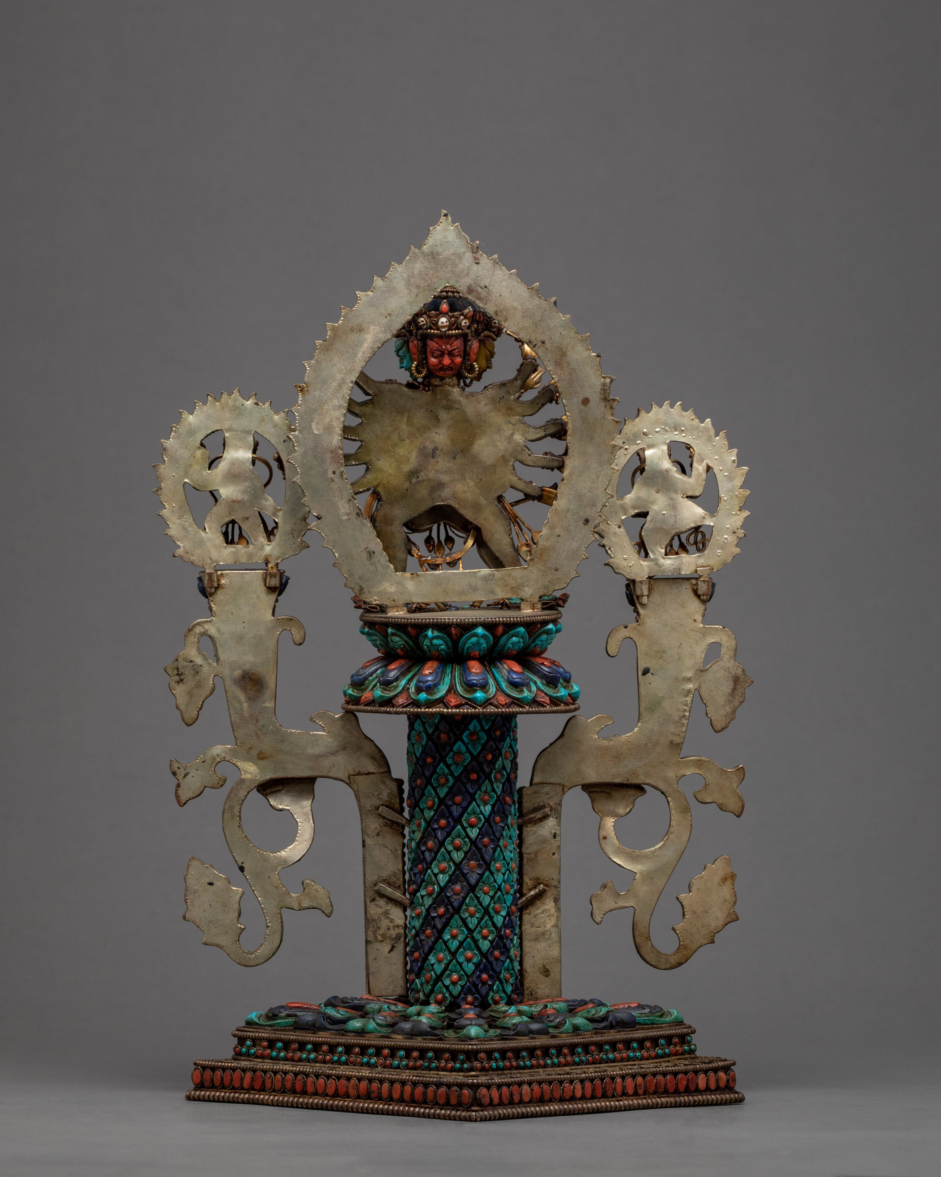 Chakrasamvara Statue Base | 3D Copper Statue Display Stand for Home Decor | Nepali Art