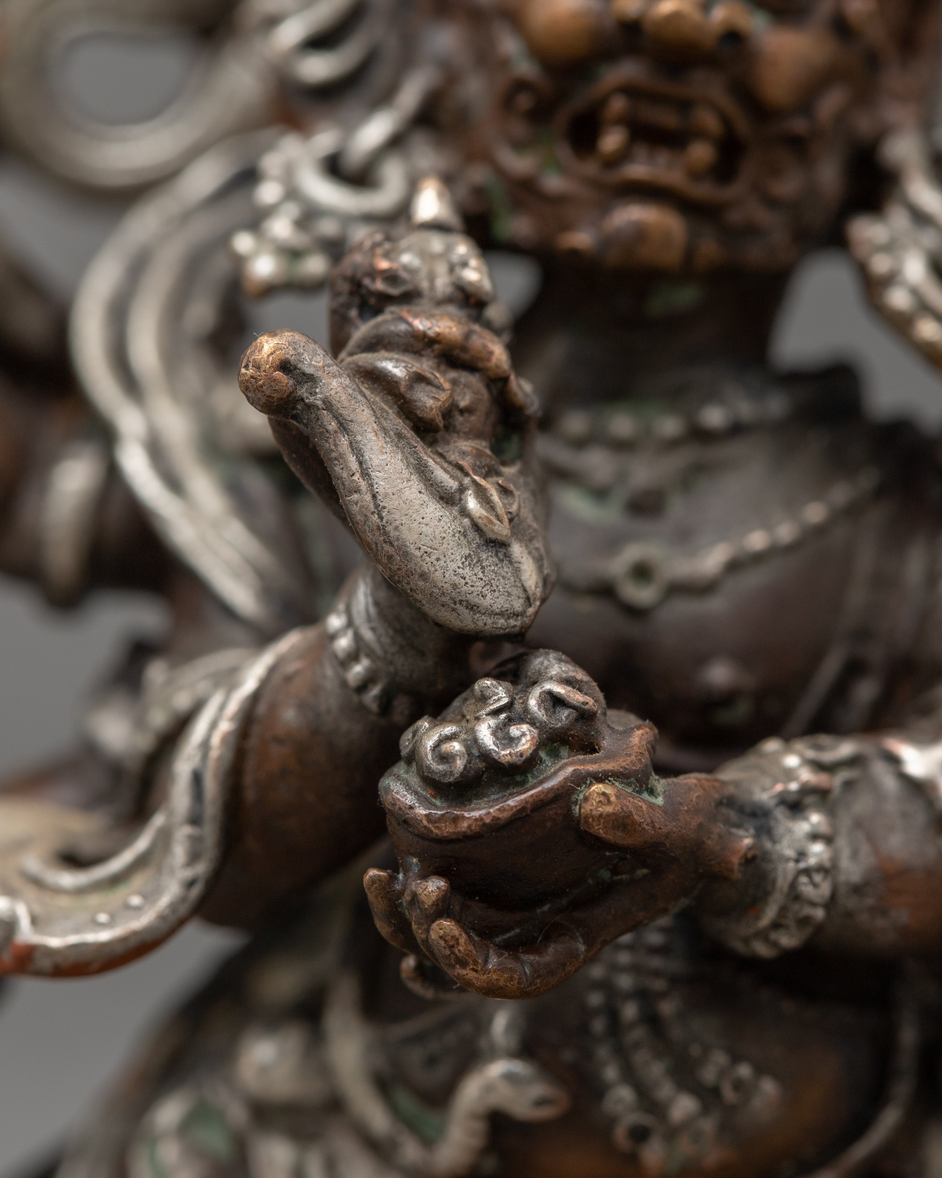 Black Six Armed Mahakala Statue | Traditional Buddhist Art