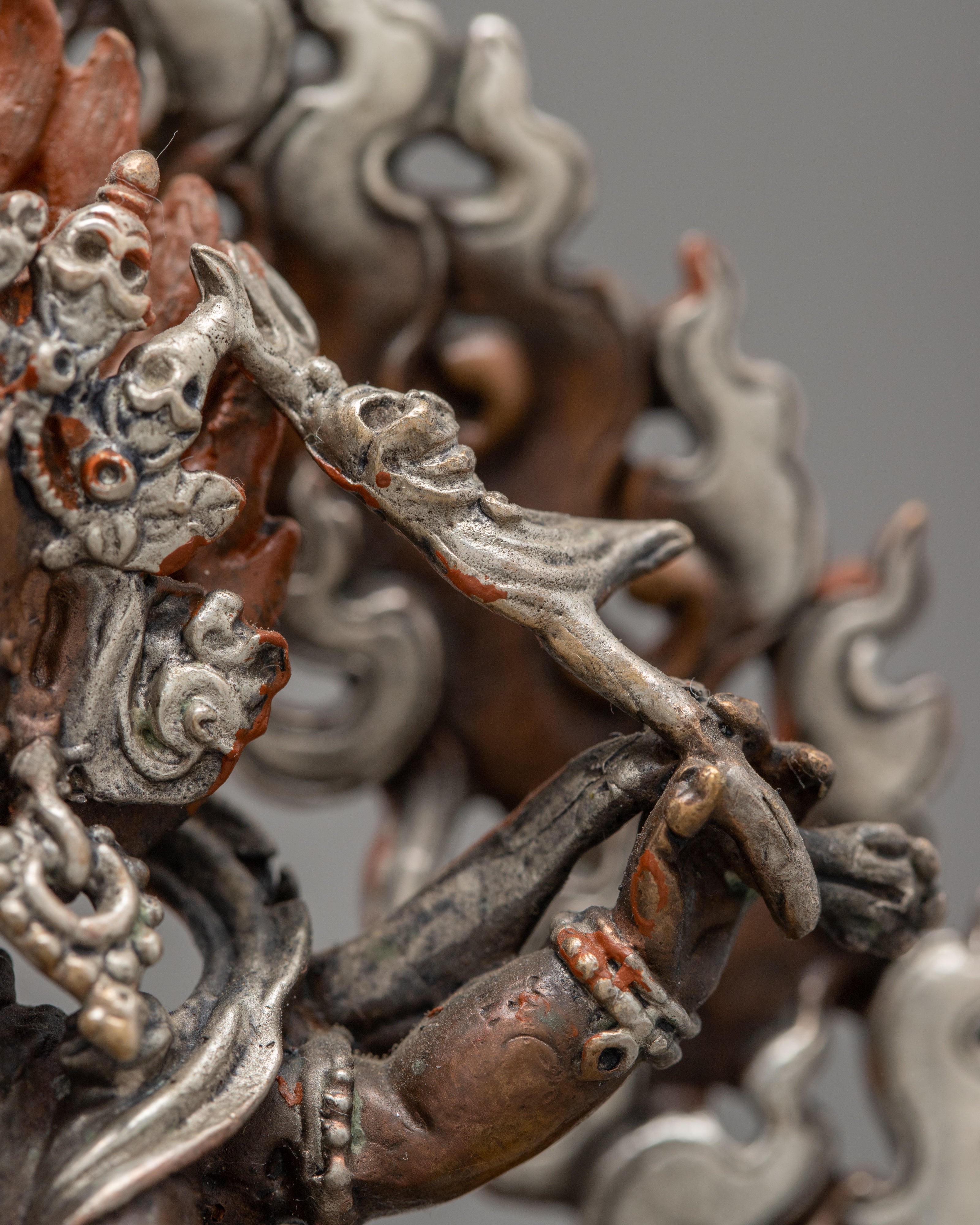 Black Six Armed Mahakala Statue | Traditional Buddhist Art