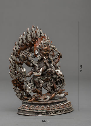 Black Six Armed Mahakala Statue | Traditional Buddhist Art